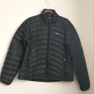 Patagonia women's black lightweight puffer down jacket coat L